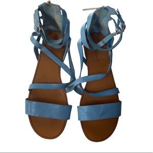 Blue strappy sandals